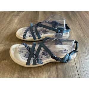 Skechers Regae Slim Navy‎ Blue Strappy Sandals Size 11